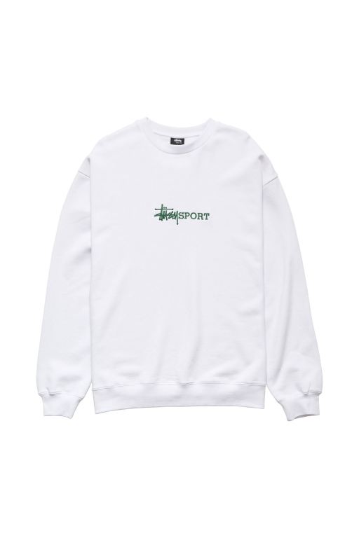 Stussy Mens Sport 50/50 Crew Sweaters White - ROHNP9807